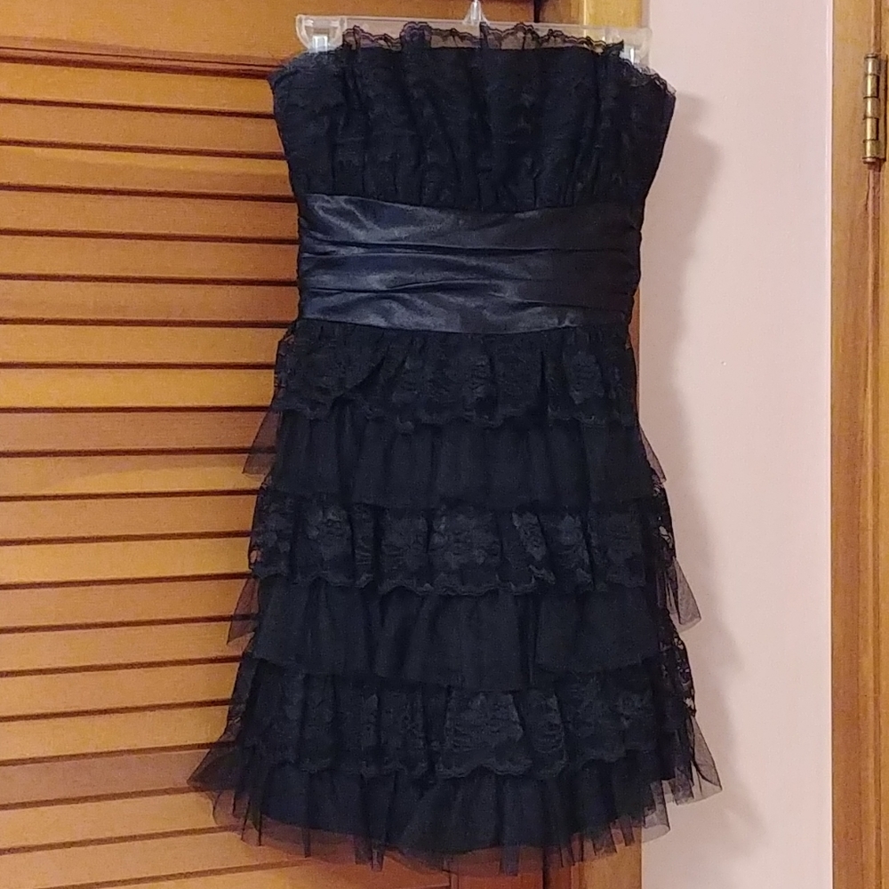 Black lace layered dress